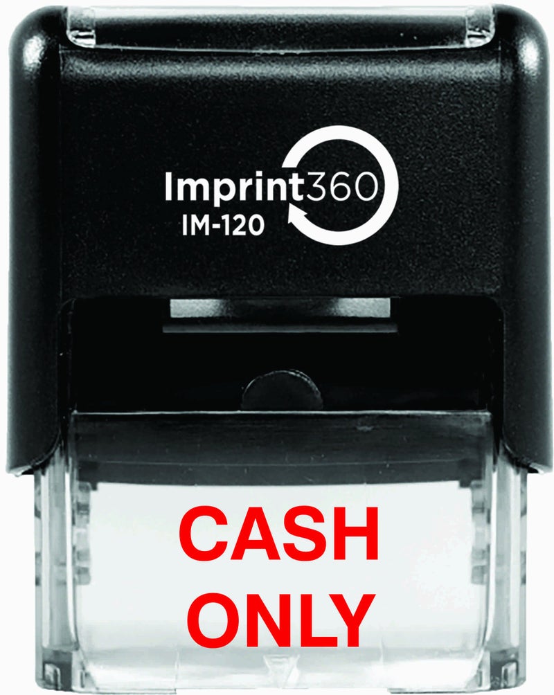 Supply360 AS-IMP1096 - Cash ONLY, Heavy Duty Commerical Quality Self-Inking Rubber Stamp, Red Ink, 9/16" x 1-1/2" Impression Size, Laser Engraved for Clean, Precise Imprints - Image 1